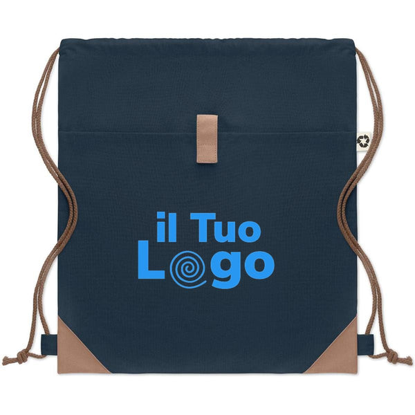 Sacca in cotone riciclato con cordini naturali - personalizzabile con logo