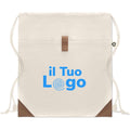Sacca in cotone riciclato con cordini naturali - personalizzabile con logo