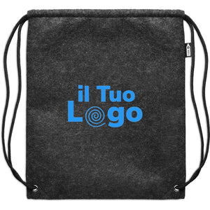 Sacca in feltro RPET grigio scuro - personalizzabile con logo