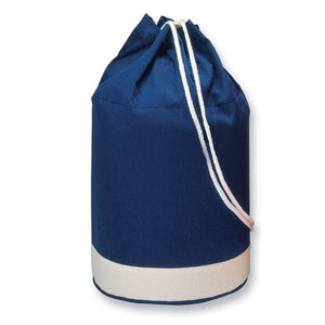 Sacca navy bicolore. In cotone blu - personalizzabile con logo