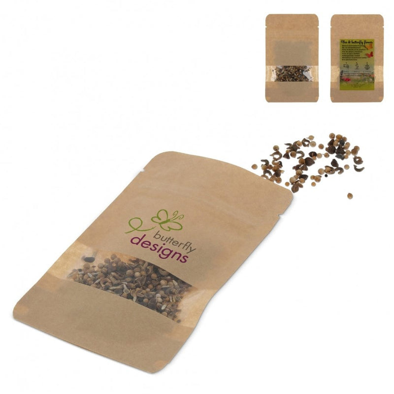 Sacchetti di semi di fiori per api e farfalle da 4 grammi Marrone - personalizzabile con logo