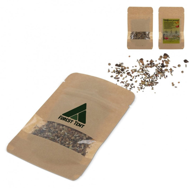 Sacchetti di semi di fiori selvatici da 4 grammi Marrone - personalizzabile con logo