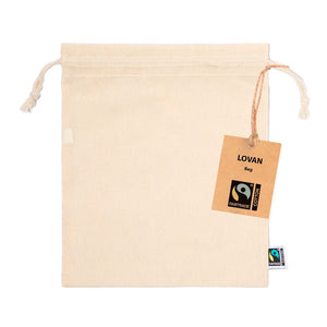 Sacchettino Lovan Fairtrade beige - personalizzabile con logo