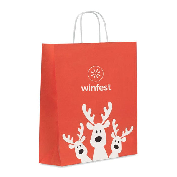 Sacchetto da regalo grande Rosso - personalizzabile con logo