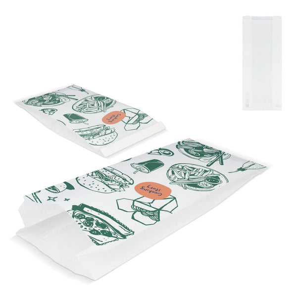Sacchetto di carta 50g/m² 14 x 6 x 27 cm Bianco - personalizzabile con logo