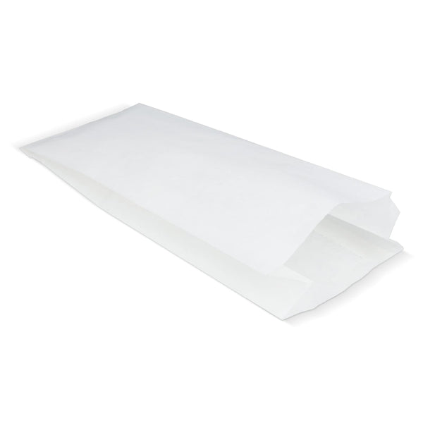 Sacchetto di carta 50g/m² 14 x 6 x 27 cm Bianco - personalizzabile con logo