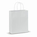 Sacchetto di carta kraft 90g/m² 22x10x31cm Bianco - personalizzabile con logo