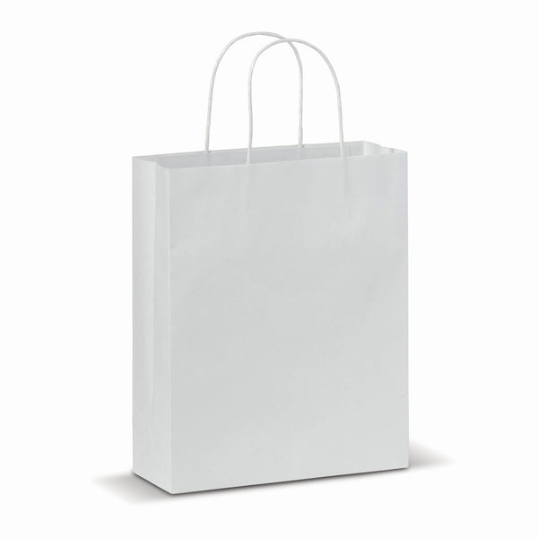 Sacchetto di carta kraft 90g/m² 22x10x31cm Bianco - personalizzabile con logo