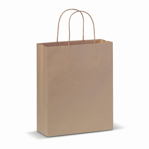 Sacchetto di carta kraft 90g/m² 22x10x31cm Marrone - personalizzabile con logo