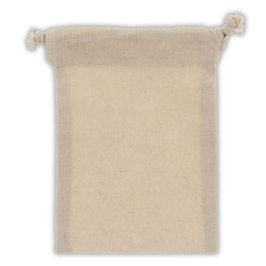 Sacchetto in cotone 10x14cm beige - personalizzabile con logo