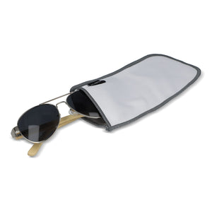 Sacchetto per occhiali in microfibra R-PET sublimazione Bianco - personalizzabile con logo