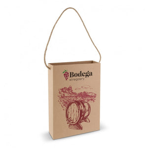 Sacchetto scatola 24x8x32cm Marrone - personalizzabile con logo