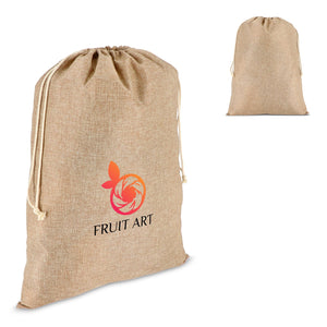 Sacco regalo in  juta 50x70cm natural - personalizzabile con logo