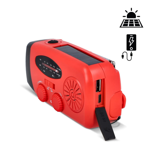 SafeSound Radio di emergenza a energia solare e avvolgimento manuale - personalizzabile con logo