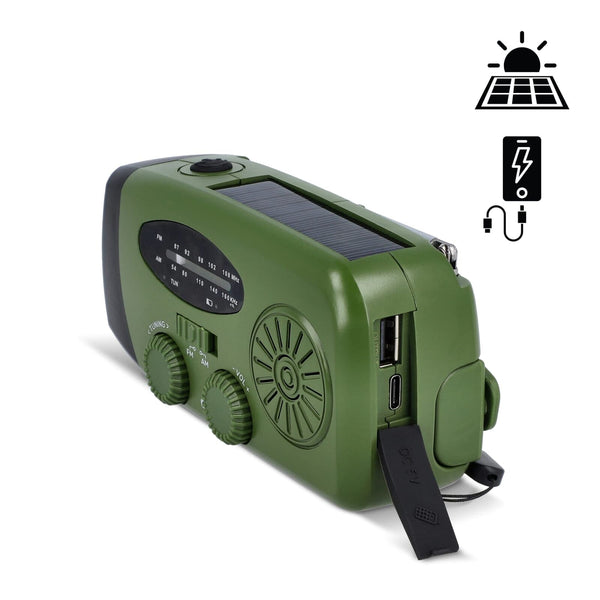 SafeSound Radio di emergenza a energia solare e avvolgimento manuale - personalizzabile con logo