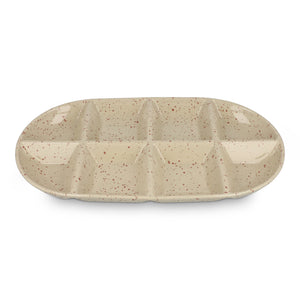 Sagaform Ditte Piatto da portata in ceramica 36x20 cm Beige - personalizzabile con logo
