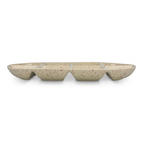 Sagaform Ditte Piatto da portata in ceramica 36x20 cm Beige - personalizzabile con logo