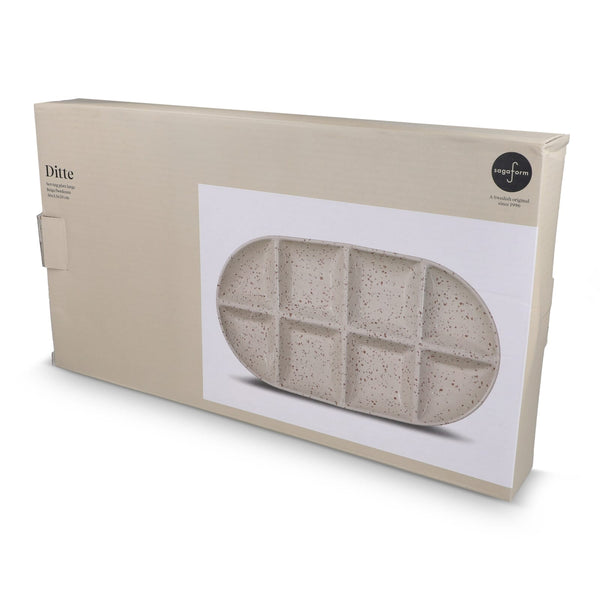 Sagaform Ditte Piatto da portata in ceramica 36x20 cm Beige - personalizzabile con logo