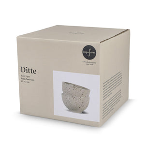 Sagaform Ditte Set di ciotole in ceramica 12 cm Beige - personalizzabile con logo