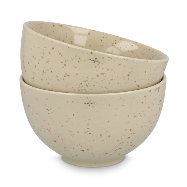 Sagaform Ditte Set di ciotole in ceramica 12 cm Beige - personalizzabile con logo