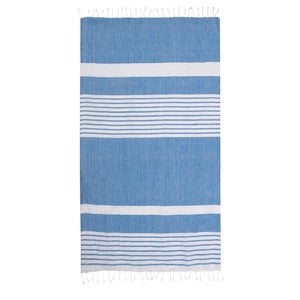 Sagaform Ella Asciugamano hammam in cotone organico 145x250cm Blu - personalizzabile con logo