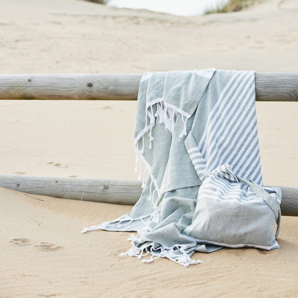 Sagaform Ella Asciugamano hammam in cotone organico 145x250cm - personalizzabile con logo