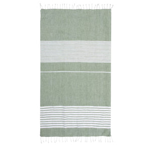Sagaform Ella Asciugamano hammam in cotone organico 145x250cm Verde - personalizzabile con logo