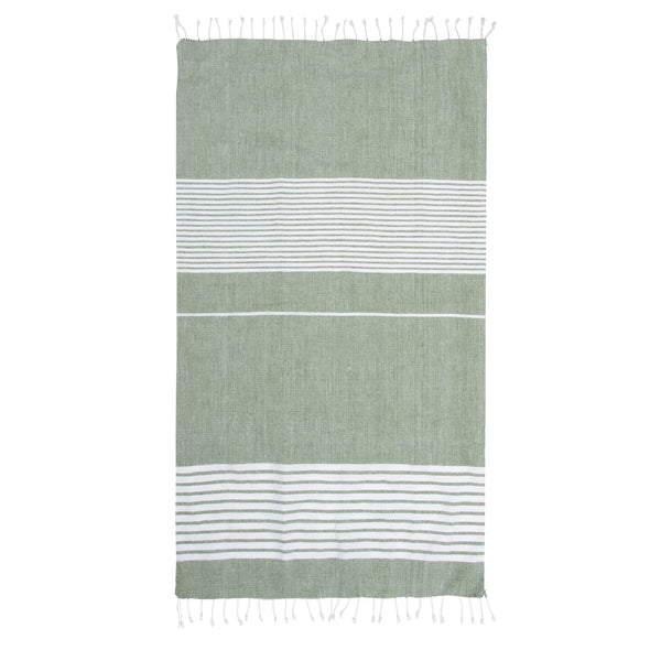 Sagaform Ella Asciugamano hammam in cotone organico 145x250cm Verde - personalizzabile con logo