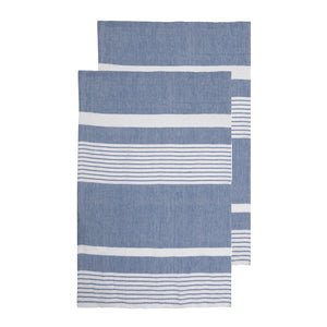 Sagaform Ella hamam Asciugamano confezione da 2 pezzi 50x70cm Blu - personalizzabile con logo