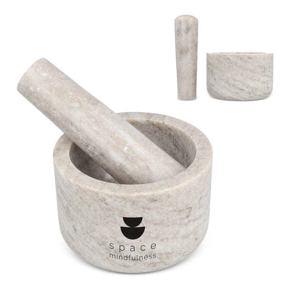 Sagaform mortaio in travertino Beige - personalizzabile con logo