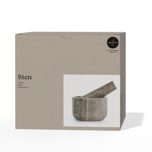 Sagaform mortaio in travertino Beige - personalizzabile con logo
