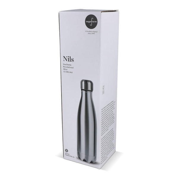 Sagaform Nils bottiglia in acciaio Cromo 500 ml Cromo - personalizzabile con logo