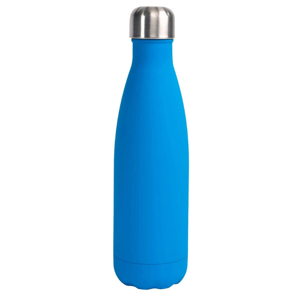 Sagaform Nils Bottiglia in acciaio in gomma 500ml azzurro - personalizzabile con logo