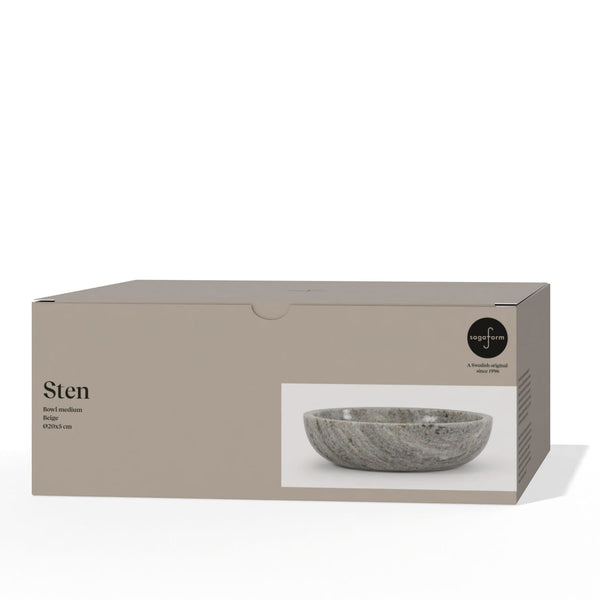 Sagaform Sten Ciotola in marmo travertino Beige - personalizzabile con logo