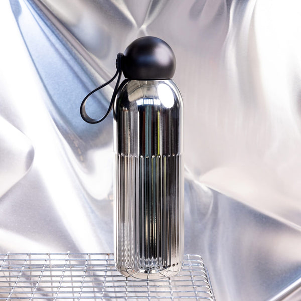 Sagaform Tekla bottiglia in acciaio cromato (riciclato) 500 ml Cromo - personalizzabile con logo