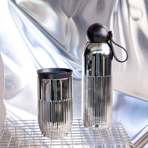 Sagaform Tekla bottiglia in acciaio cromato (riciclato) 500 ml Cromo - personalizzabile con logo