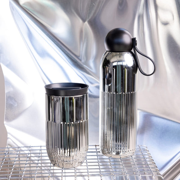 Sagaform Tekla bottiglia in acciaio cromato (riciclato) 500 ml Cromo - personalizzabile con logo
