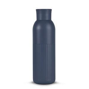 Sagaform Tekla Push bottiglia in acciaio con tappo a pressione (riciclato) 500 ml blu navy - personalizzabile con logo