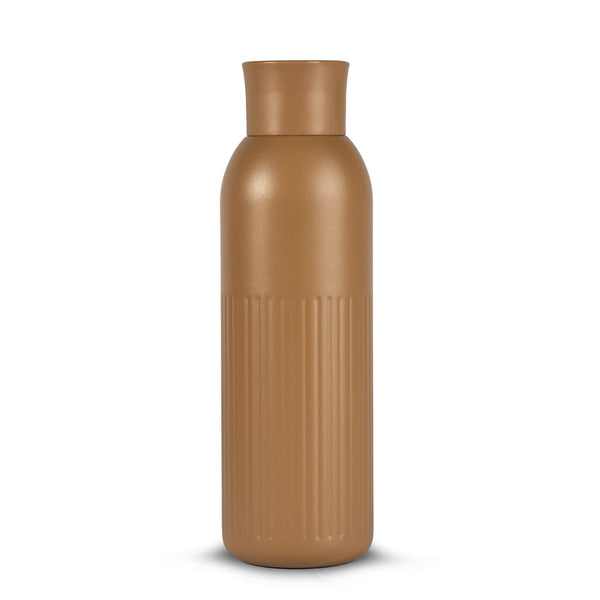 Sagaform Tekla Push bottiglia in acciaio con tappo a pressione (riciclato) 500 ml Marrone - personalizzabile con logo