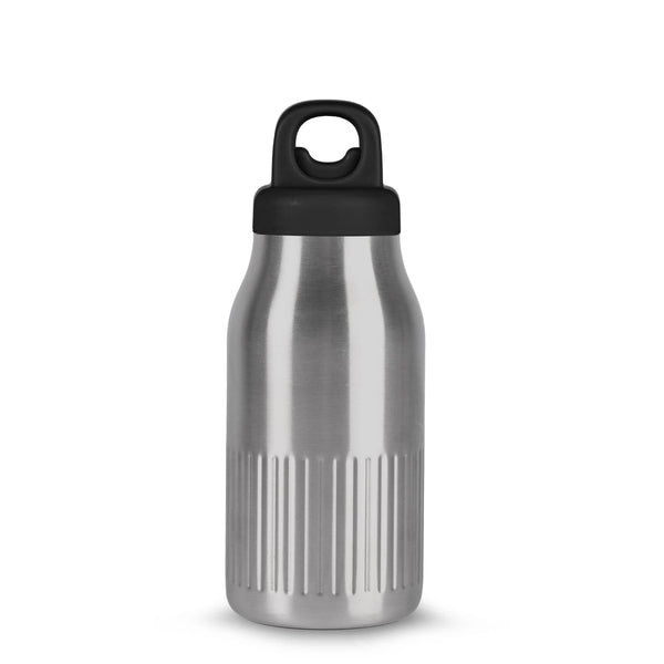 Sagaform Truls bottiglia in acciaio con pratico tappo a scatto (riciclato) 500 ml color argento - personalizzabile con logo
