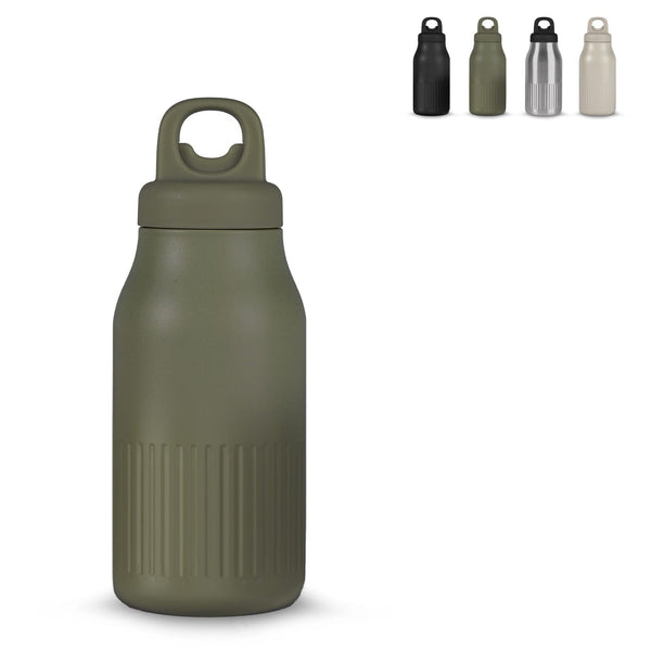 Sagaform Truls bottiglia in acciaio con pratico tappo a scatto (riciclato) 500 ml - personalizzabile con logo
