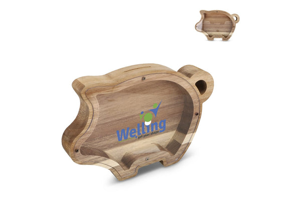 Salvadanaio PennyVista natural - personalizzabile con logo