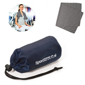 Salvietta sport in microfibra blu navy - personalizzabile con logo