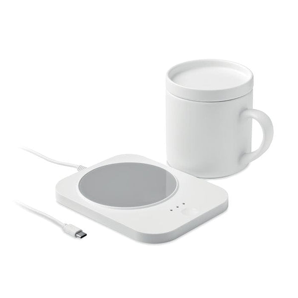 Scalda tazza e caricatore Bianco - personalizzabile con logo