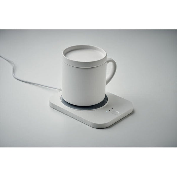 Scalda tazza e caricatore Bianco - personalizzabile con logo
