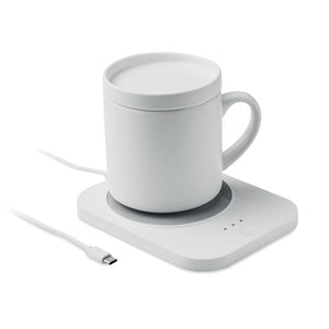 Scalda tazza e caricatore Bianco - personalizzabile con logo