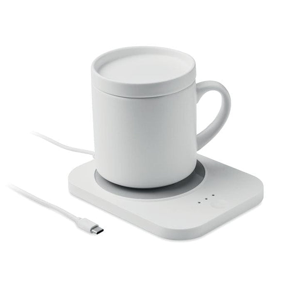 Scalda tazza e caricatore Bianco - personalizzabile con logo