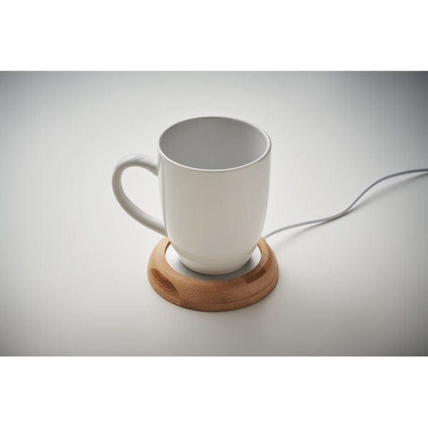Scaldatazza in bamboo natural - personalizzabile con logo