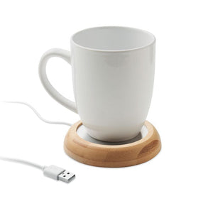 Scaldatazza in bamboo natural - personalizzabile con logo