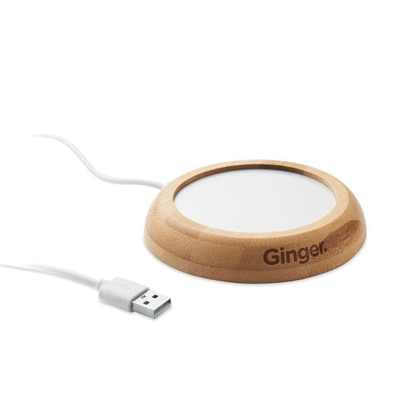 Scaldatazza in bamboo natural - personalizzabile con logo